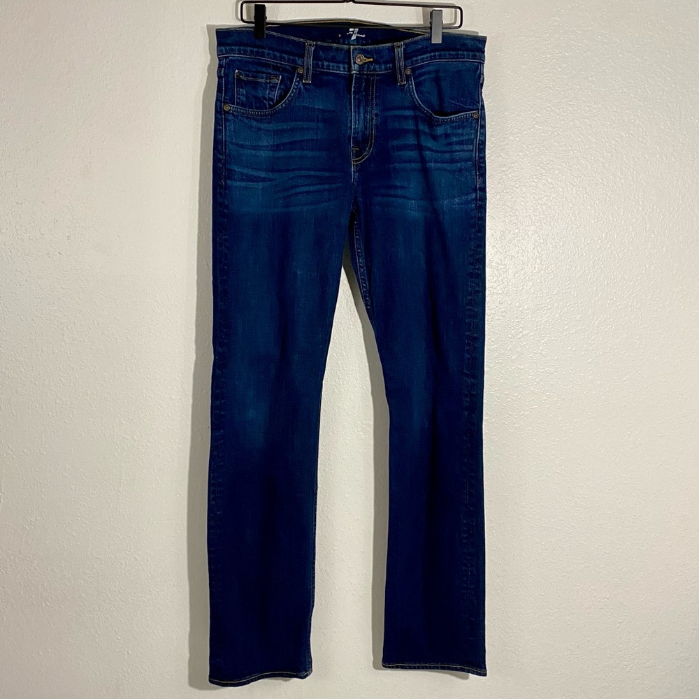 7 For All Mankind Dark Blue Men's Straight Jeans